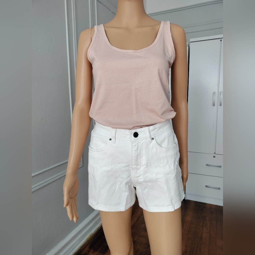 Serra Cuffed Denim White Shorts Size 6